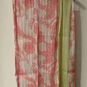 Loft Floral Print Scarf with stitch detail